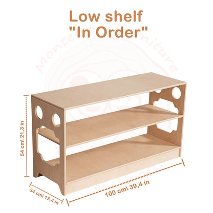 Low toy shelf