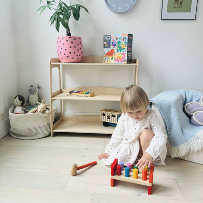 Montessori shelf storage