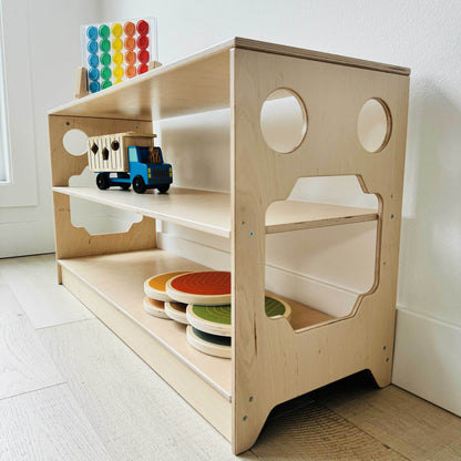 Toddler toy shelf